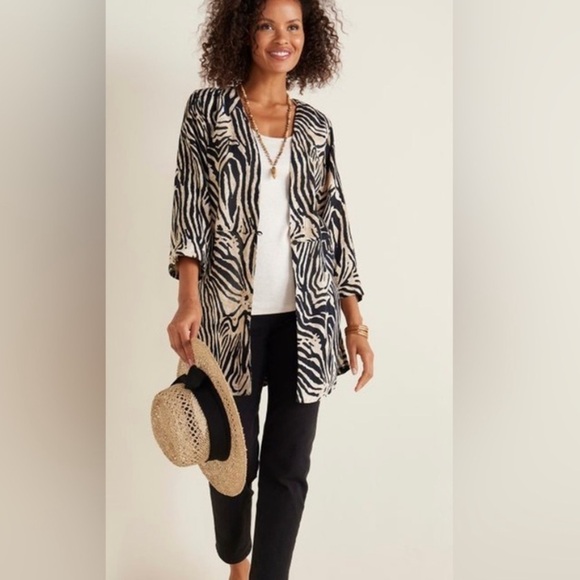 Soft Surroundings Zella Topper Zebra Print Light Weight Top - Picture 2 of 14